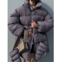 Графітовий зимовий пуховик з рукавицями