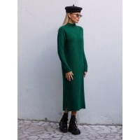 Seamless straight cut woolen midi dress