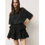 Чорна спідниця з рюшами та вишивкою