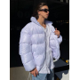 Біла зимова коротка куртка на пуху