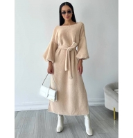 Warm fluffy dress with puffy sleeves