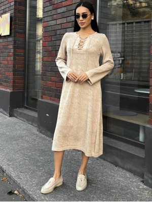 В'язана ажурна сукня двійка з бавовни