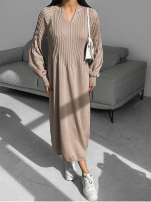 В'язана сукня міді з мериноса та кашеміру