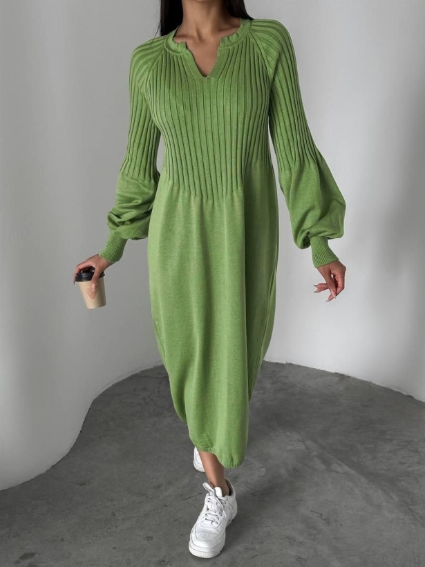 Knitted merino and cashmere midi dress