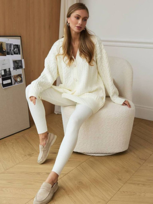 В'язаний костюм кардиган та лосини з мериноса і кашеміру