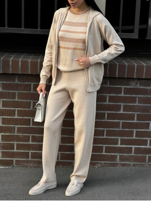 Трикотажний костюм трійка з 100% бавовни Old Money