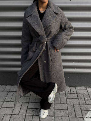 Зимове пальто букле міді 