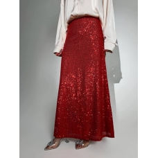 Long shiny sequined skirt