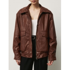 Brown vintage style leather jacket