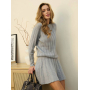 В'язаний костюм з міні спідницею з натуральної пряжі 