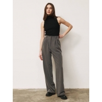 Classic gray straight palazzo pants