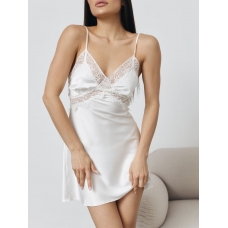 White silk lace thin straps mini dress