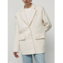 Молочний піджак-пальто з букльованої тканини