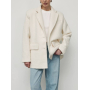 Молочний піджак-пальто з букльованої тканини