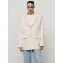 Молочний піджак-пальто з букльованої тканини