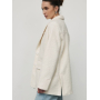 Молочний піджак-пальто з букльованої тканини