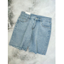 Джинсові шорти бермуди блакитні з необробленим краєм