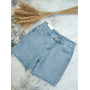 Джинсові шорти бермуди блакитні з необробленим краєм