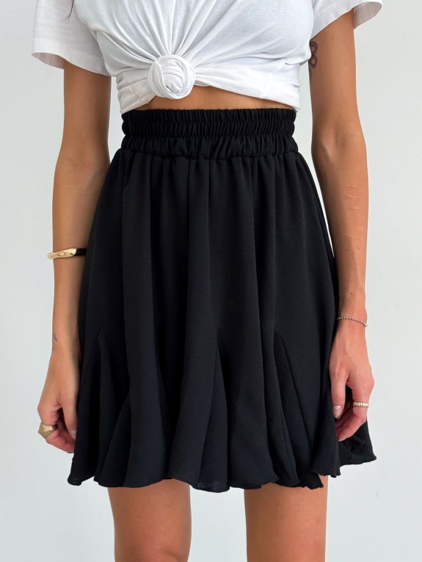 Black flounces mini skirt