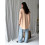 Бежева подовжена лляна сорочка oversize Бежева подовжена лляна сорочка oversize