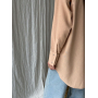 Бежева подовжена лляна сорочка oversize Бежева подовжена лляна сорочка oversize