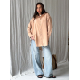 Бежева подовжена лляна сорочка oversize Бежева подовжена лляна сорочка oversize