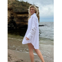 Біла подовжена лляна сорочка oversize Біла подовжена лляна сорочка oversize