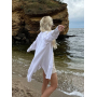Біла подовжена лляна сорочка oversize Біла подовжена лляна сорочка oversize