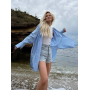 Блакитна подовжена лляна сорочка oversize