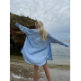 Блакитна подовжена лляна сорочка oversize