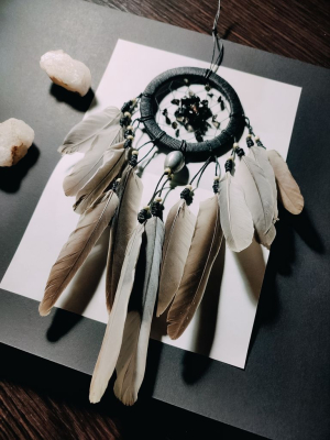 Ловець снів міні з обсидіаном, раухтопазом, агатом