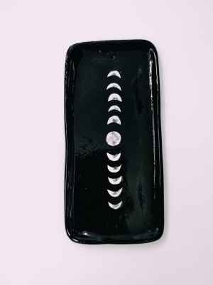 Чорна підставка для аромапаличок фази місяця