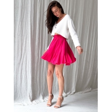 Pink flounces mini skirt