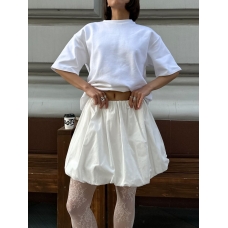 White balloon mini skirt