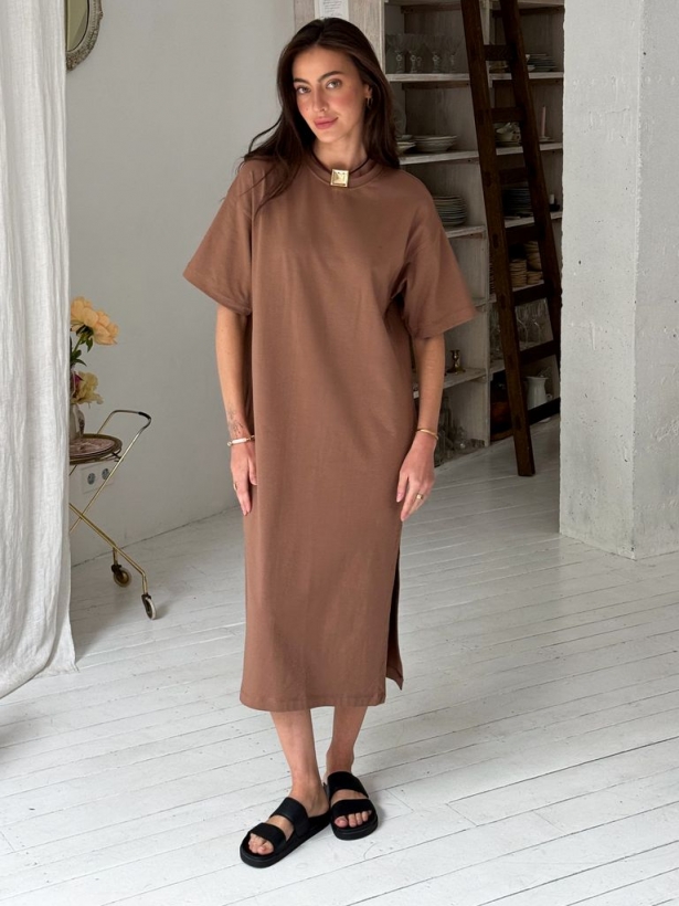 Mocha T-shirt midi dress