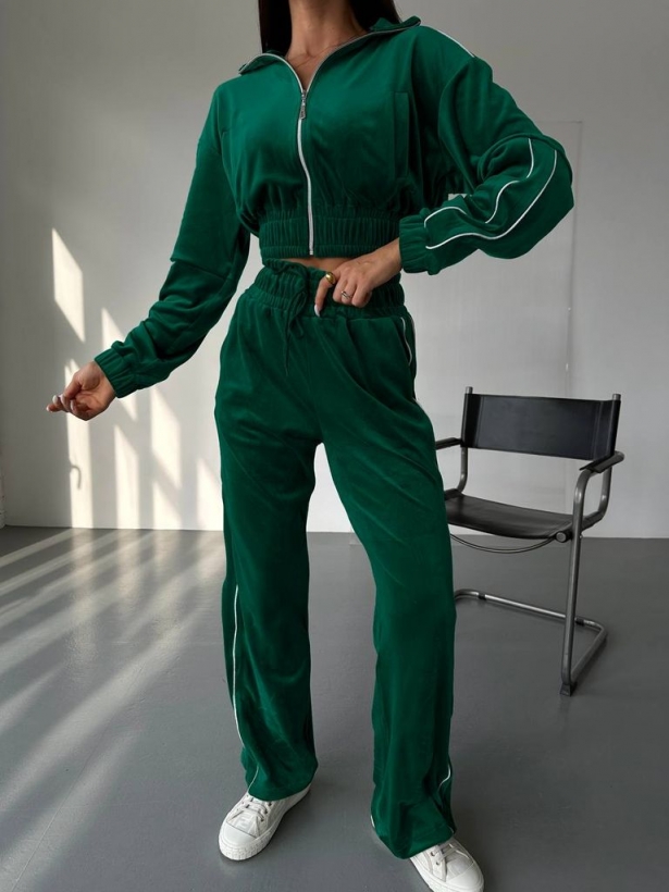 Velor wide trousers tracksuit