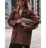 Suede oversized jacket