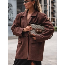 Suede oversized jacket