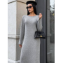 Довга в'язана ангорова сукня прямого крою
