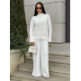 В'язаний костюм з широкими плісованими штанами