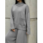 В'язаний костюм з широкими плісованими штанами