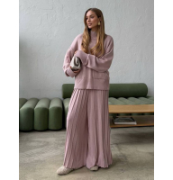 В'язаний костюм з широкими плісованими штанами