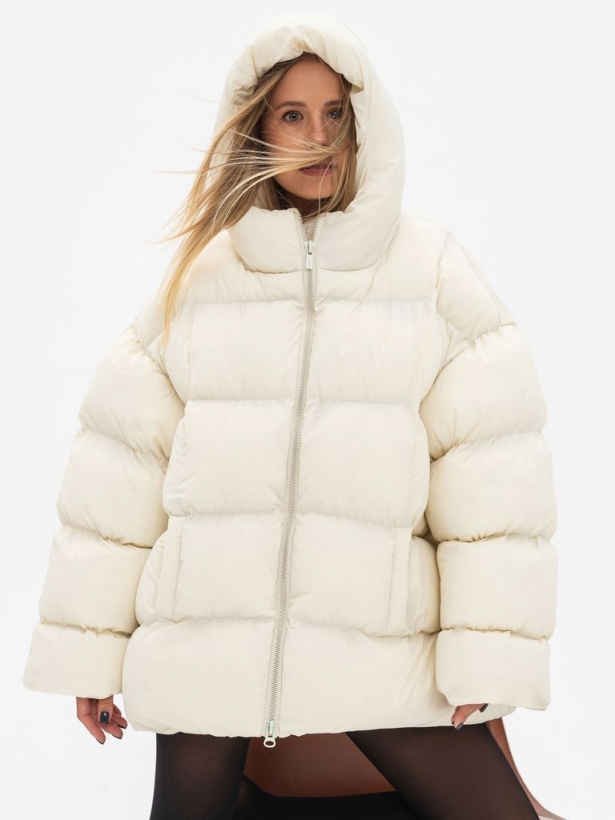 Milk oversized hooded down jacket