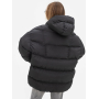 Чорний пуховик oversized з капюшоном Чорний пуховик oversized з капюшоном
