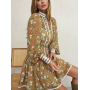 Пісочна шифонова квіткова сукня в стилі бохо