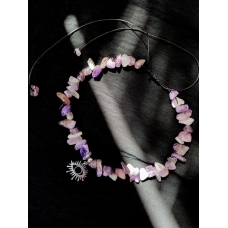 Amethyst choker with eye pendant