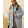 Зимове двобортне кашемірове пальто міді