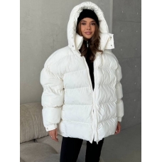 Oversized milk elongated winter down jacket