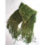 Зелений довгий шарф мох з китицями