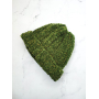 Зелена в'язана шапка мох із велюру та ангори